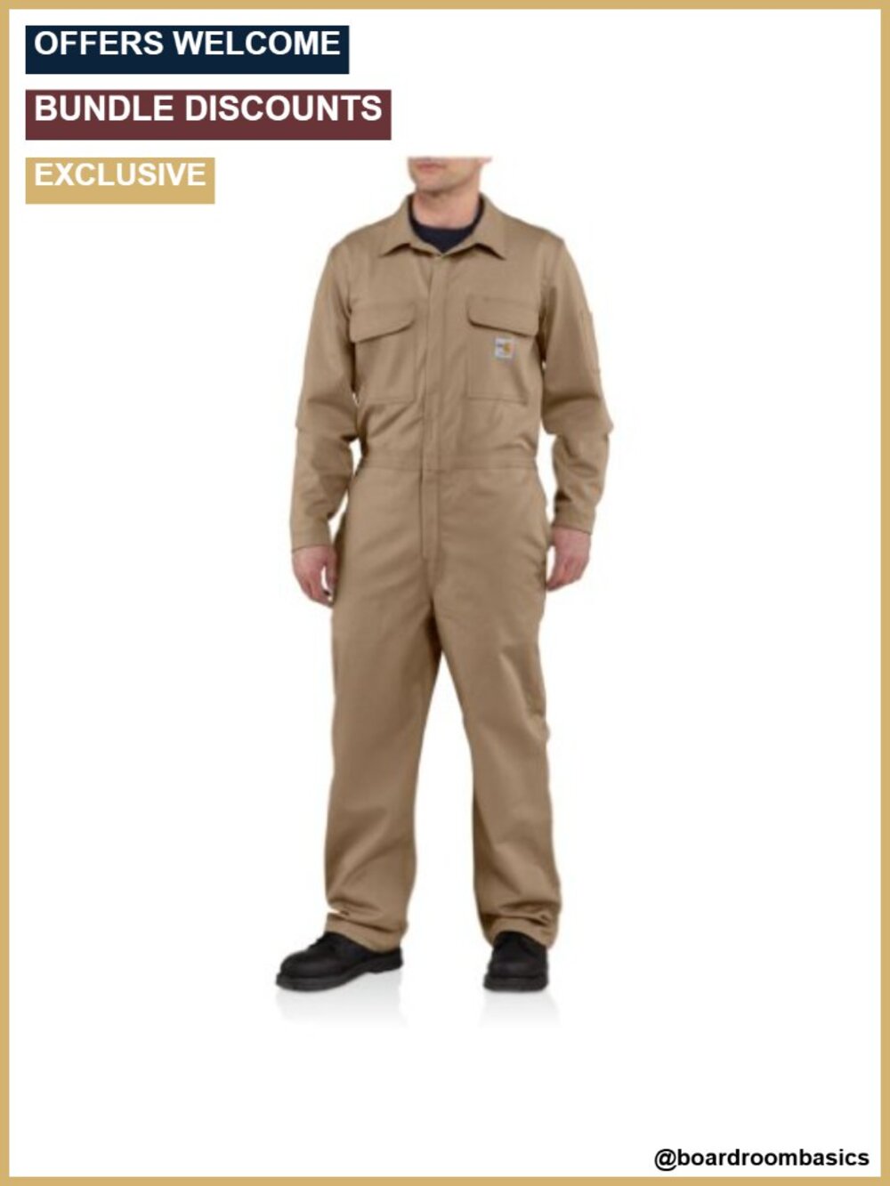 Flame-Resistant Classic Twill Coverall Nomex Zipper NFPA 2112 Work